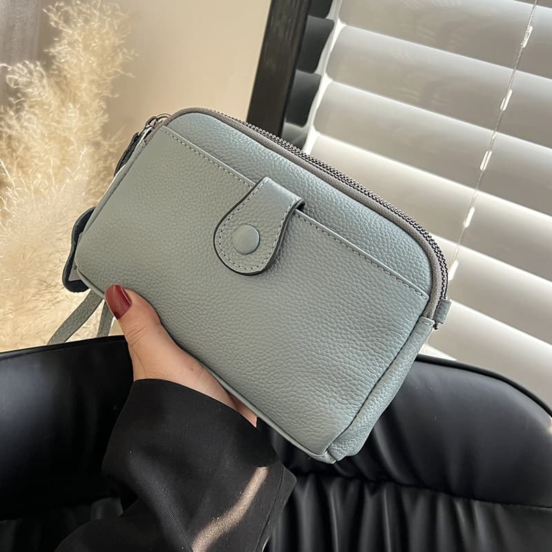 Genuine Leather Women's Clutch Bag 2025 New Casual Shoulder Crossbody Bag Factory Wholesale Fashion Phone Coin Purse for Women