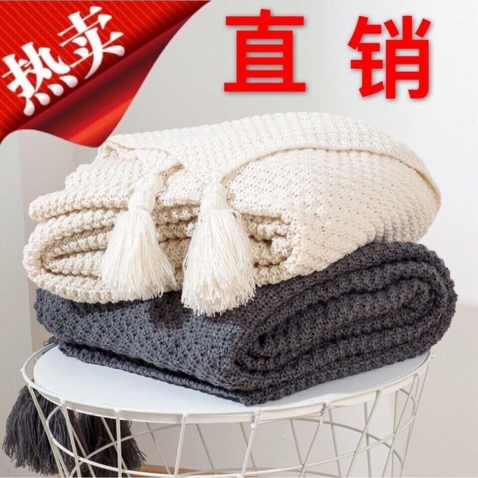 Cranberry Home - Nordic Ins Knitted Blanket, Sofa Cover for Dust Protection, Nap Blanket, Air Conditioning Blanket, Foot-of-Bed Throw