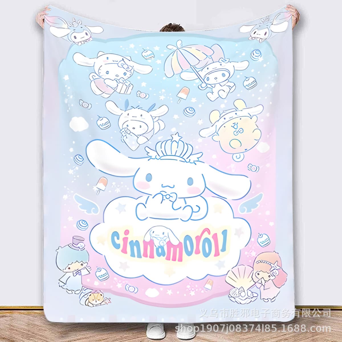 Amazon Temu Bestseller Cartoon Pattern Digital Print Flannel Blanket, Sofa Blanket, Air Conditioning Cover