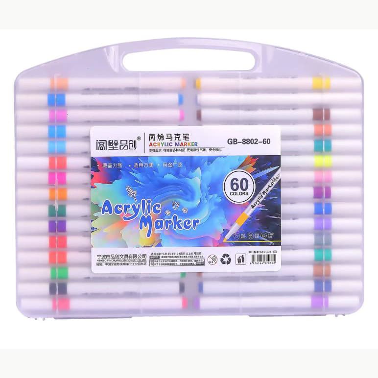 Acrylic Marker Set for Kids Art Drawing, Non-Bleeding, Blendable, Erasable, Student Sketch and Note Markers