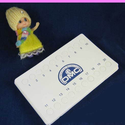 20-Hole Numbered Threading Board 20-Hole Threading Board Cross Stitch Thread Board 20-Number Thread Board White Cardstock