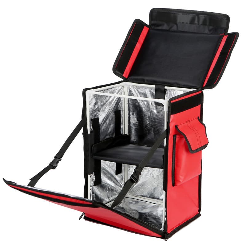 42L Insulated Food Delivery Box, Cooler Box, Double Shoulder Bag, Layered, Supermarket Delivery Box, Waterproof and Thick