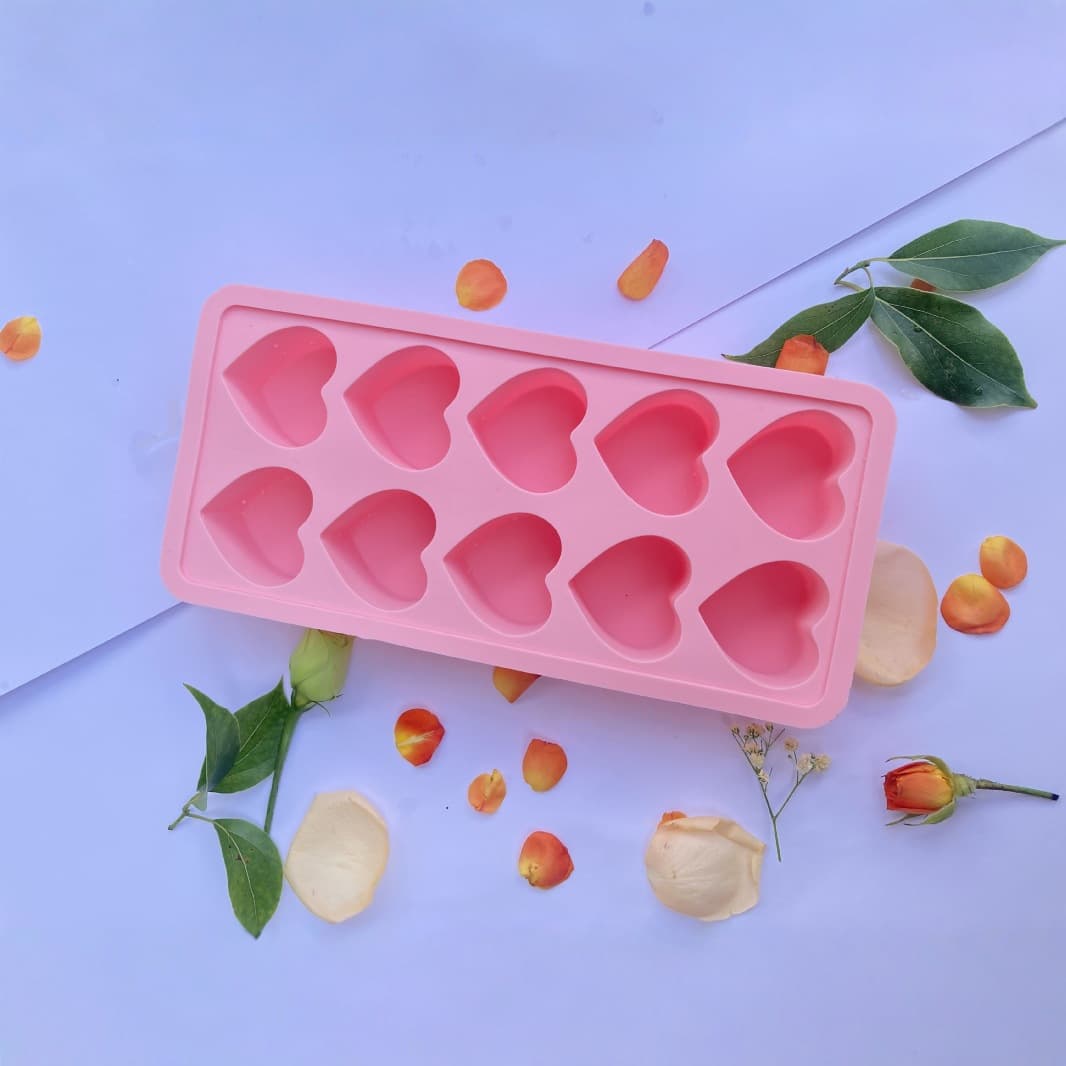 Customized home daily use silicone 10-hole heart-shaped mousse chocolate cake fondant silicone mold cold soap mold