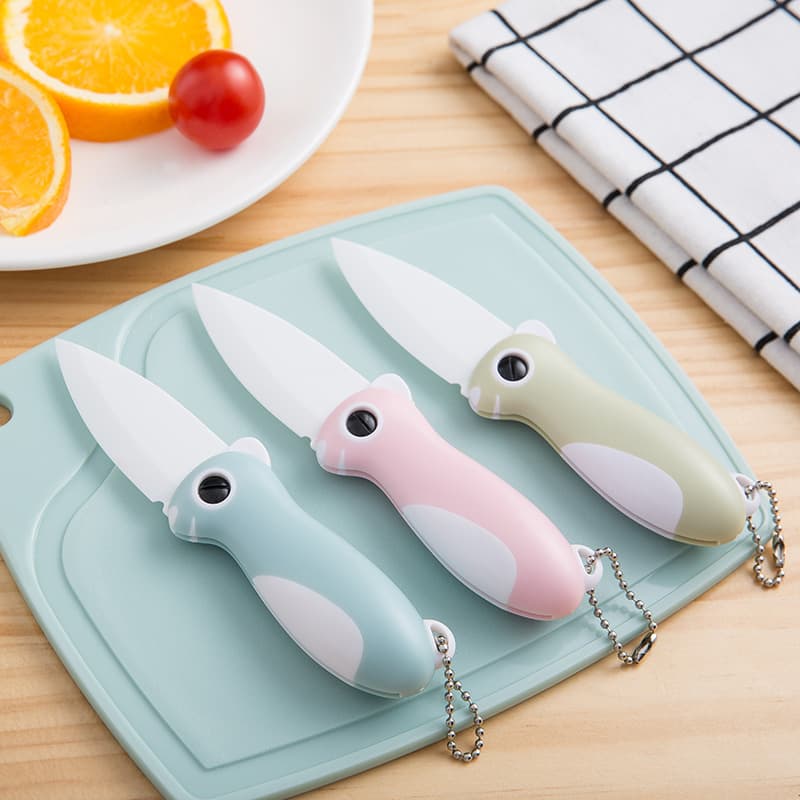 Creative Cute Folding Ceramic Knife, Multi-functional Portable Peeler for Dorm and Baby Food Use