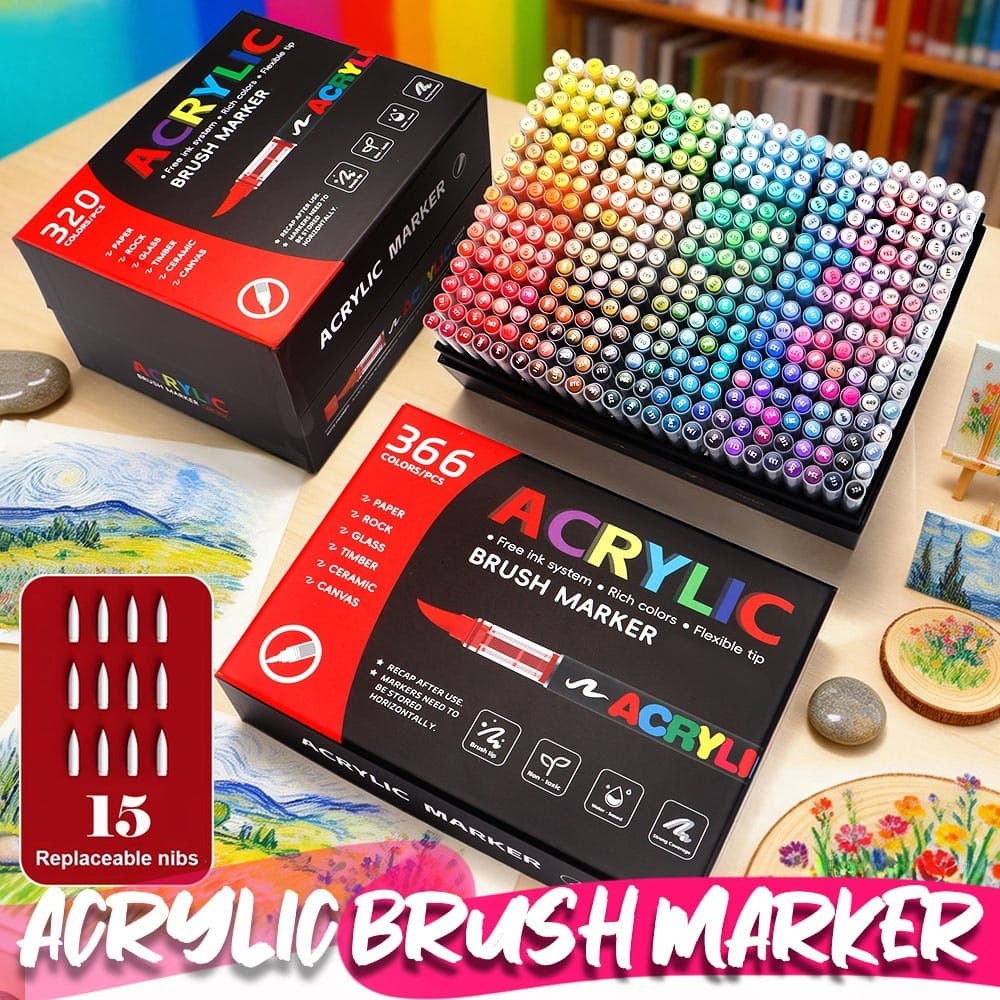Direct Liquid Acrylic Marker Pen 288 Colors Soft Tip No Press Student Art DIY Hand Drawing Graffiti Pen