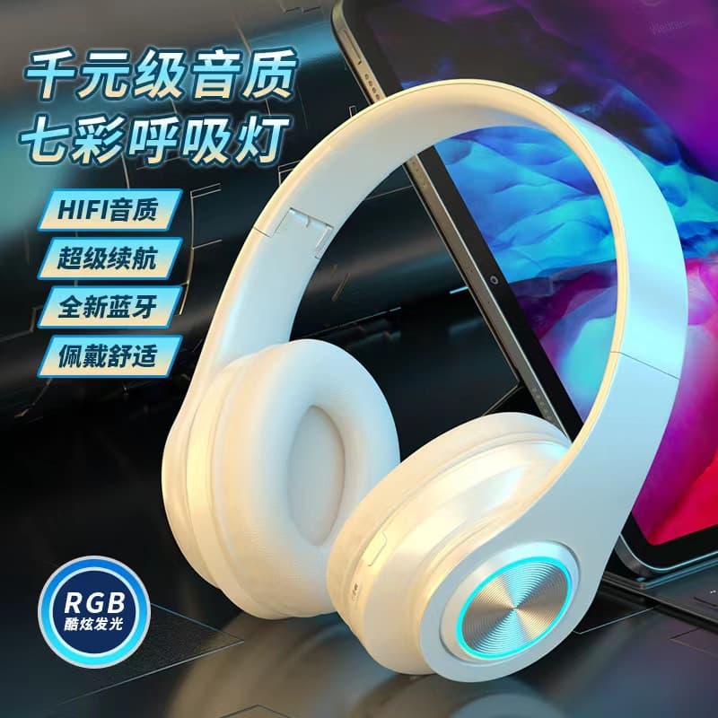 Wireless Gaming Headset Heavy Bass Bluetooth Overhead Earphones Noise Reduction Gift for Home Use ABS Material from China