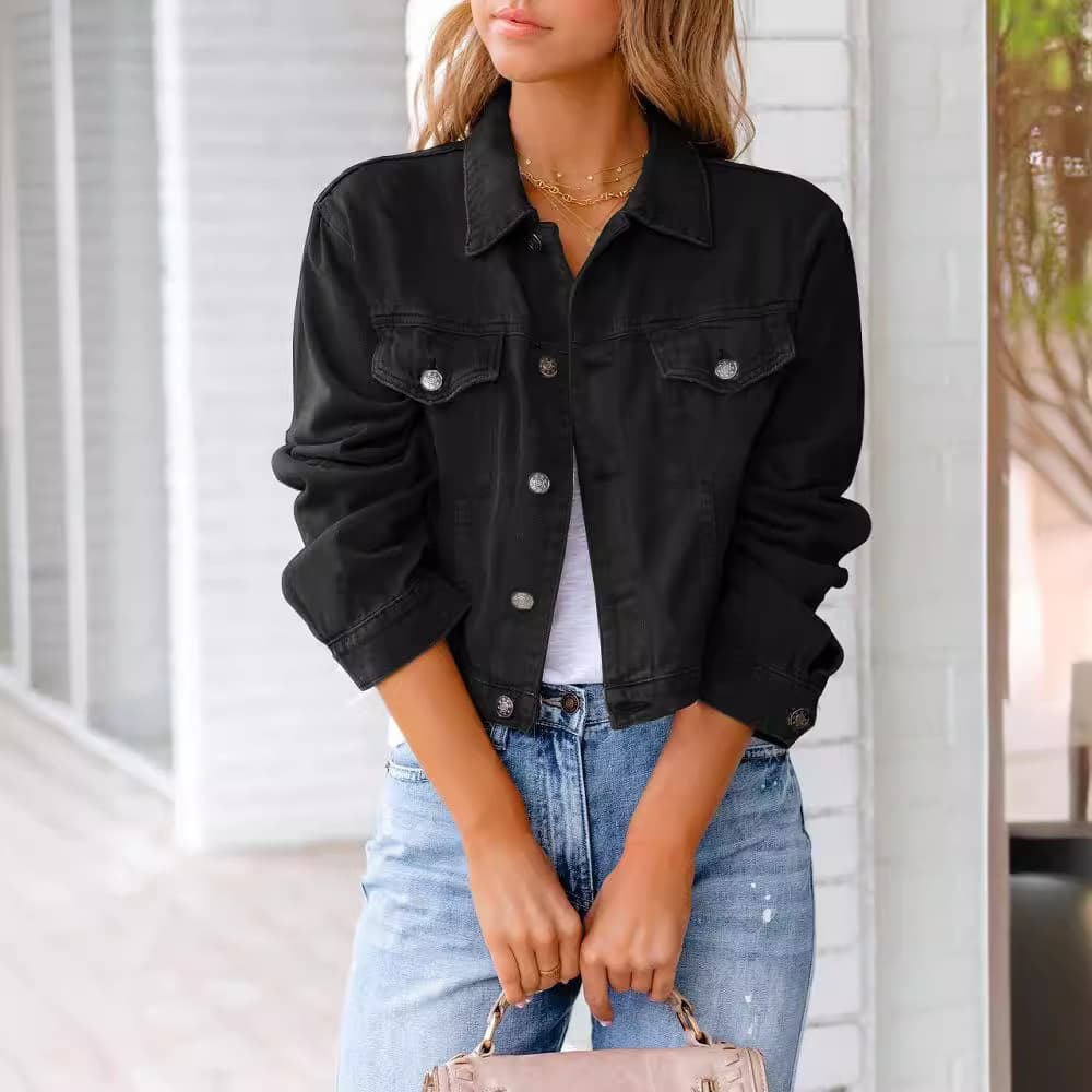 Wish Cross-Border Europe and America 2025 Foreign Trade Women's Clothing Amazon Spring and Summer New Denim Jacket Long Sleeve Top