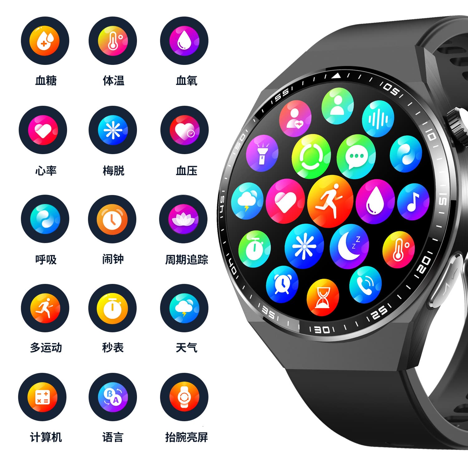 Cross-border F800 Smart Watch with Blood Glucose, Blood Lipid, Uric Acid, ECG, SOS Fall Alert, and Multi-function Sports Watch