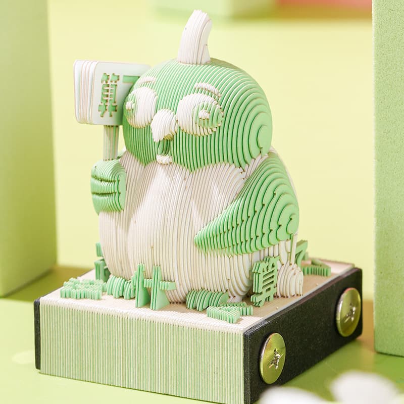 3D Paper-cut Garlic Bird Tear-off Notepad, Tear-off High-value Artwork, Cute Memo Pad, Desk Calendar, Desktop Ornament