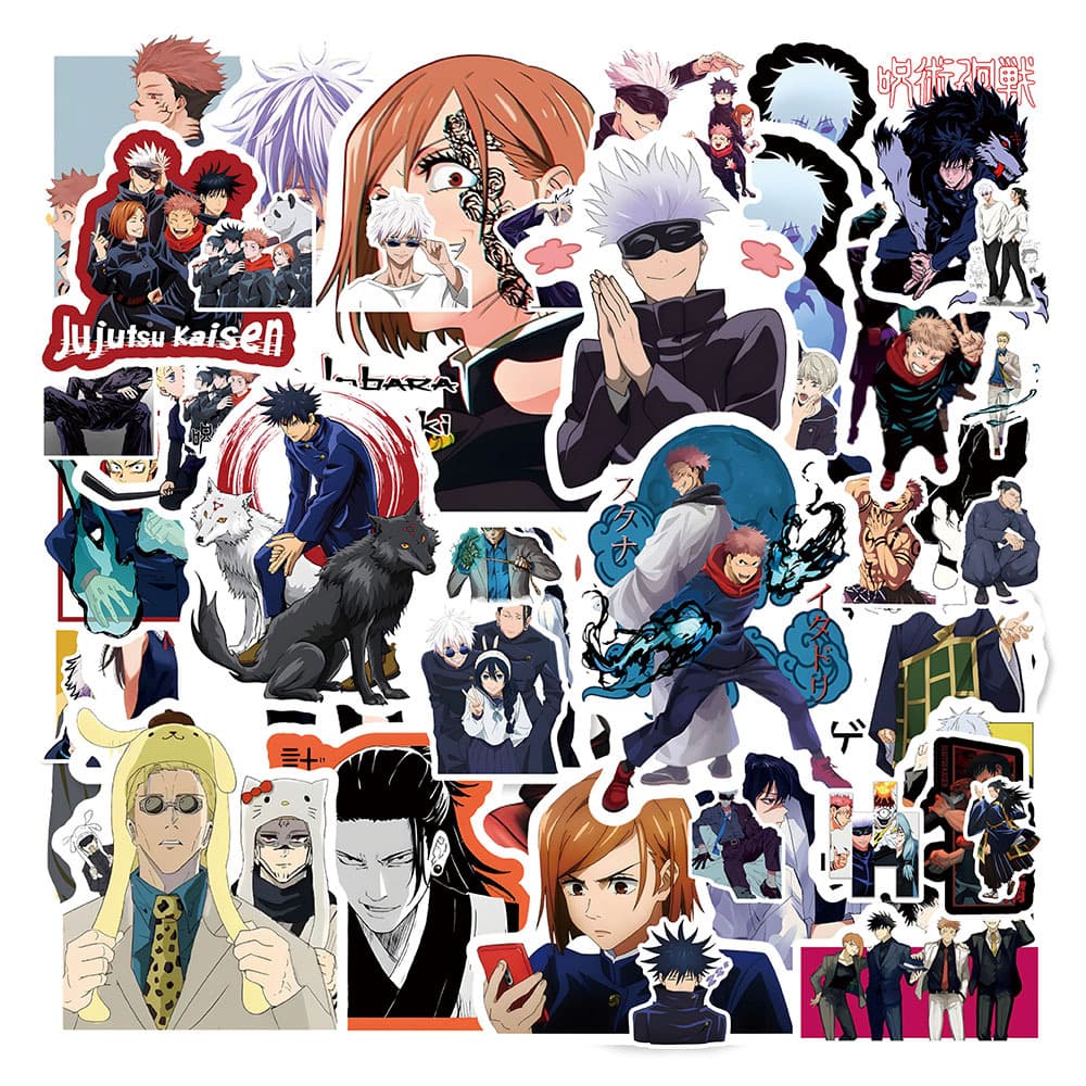 50 Cartoon Anime Jujutsu Kaisen 2 Graffiti Stickers for Phone Case, Scooter, Water Bottle Decoration Wholesale
