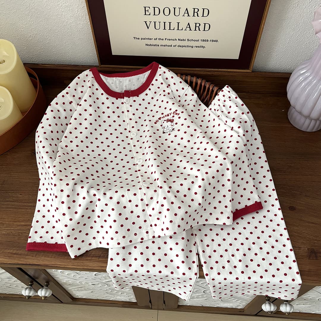 Kids' Pajama Set Cotton Cardigan Girls' Cotton Homewear Baby Vacation Pajamas Big Kids Summer Style