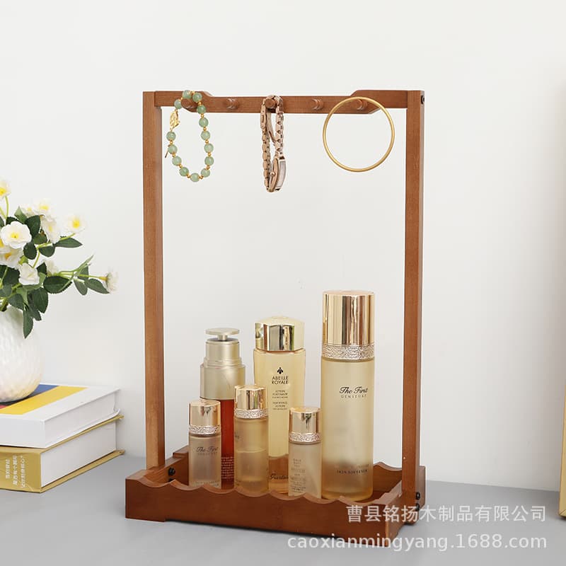 Vintage Solid Wood and Bamboo Calligraphy Brush Holder, Study Accessories Set with Creative Chinese Style Hanging Wenchang Brush Stand