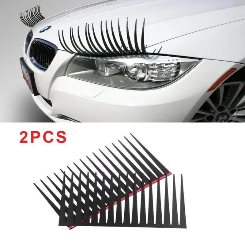 Cute Car Eyelashes Decal Unique Headlight Eyelashes Sticker Shell Bug Decal For Car Body Personalized Accessories