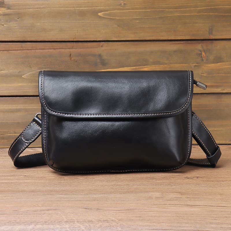 Men's Casual Fashion Leather Shoulder Bag Tiger Head Design Slant Crossbody Bag Plant Tanned Leather City Simple Style Handbag