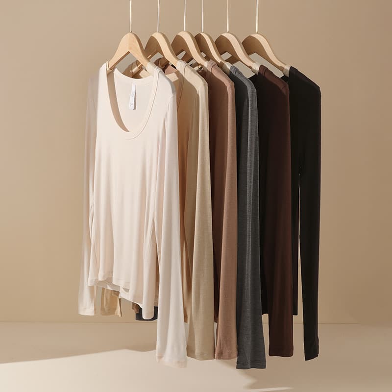 Women's Round Neck Long Sleeve Slim Fit Base Layer Top