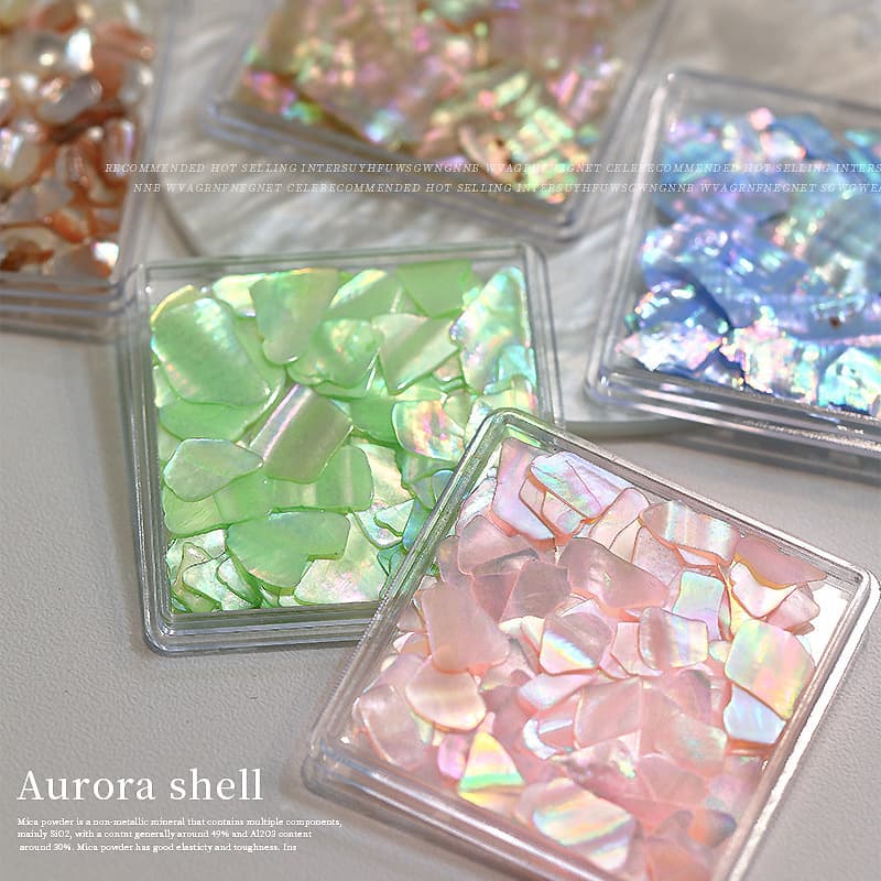 Cross-border foreign trade nail art shell jewelry ultra-thin magic color natural irregular boxed abalone fragments nail accessories