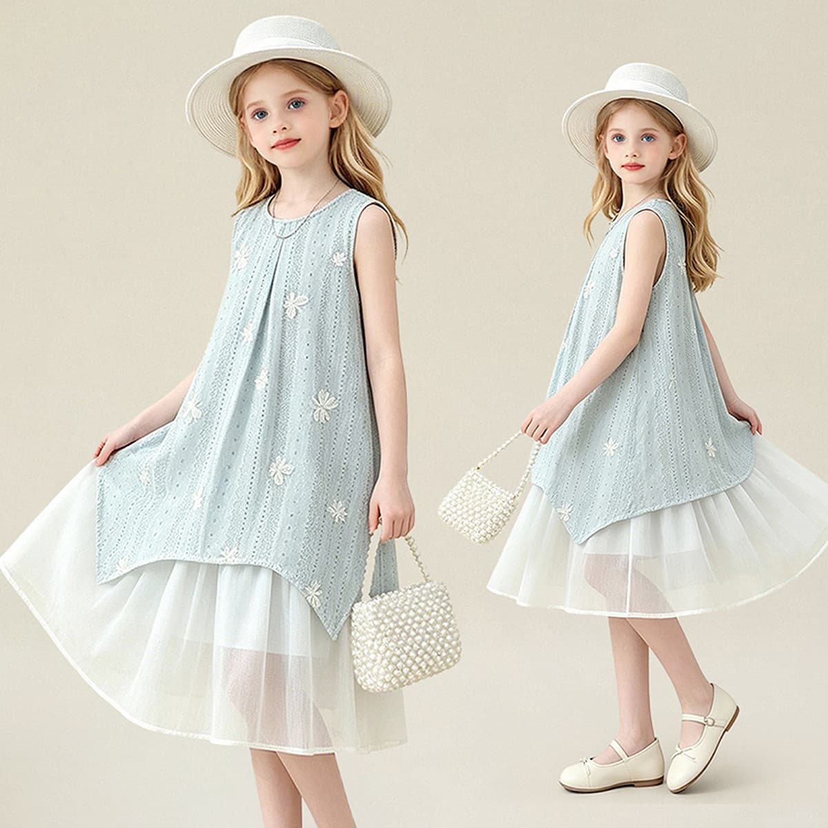 Children's Sleeveless Dress, Princess Dress for Girls, Cute Summer Outfit for Teens and Older Kids
