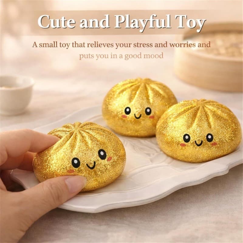 Simulated Bun Pinching and Decompression Toys Dumpling Squishies Toy Bun Twisting Toys
