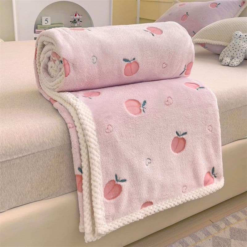 Blanket sheet small throw cover student dormitory thermal single-sided flannel thickened coral fleece double-sided nap blanket
