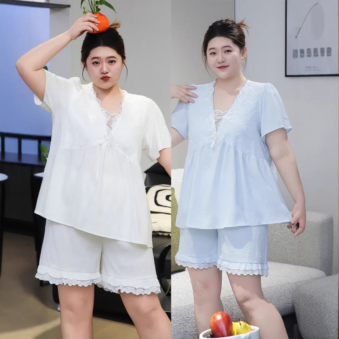 2026 Spring Collection Cloud Cotton Pajamas with Padded Chest for Plus Size Women (300 lbs)