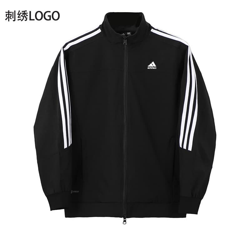 New Autumn/Winter Adidas Men's Casual Sports Stand Collar Loose Embroidery Couple Three-Stripe Fleece Jacket Women