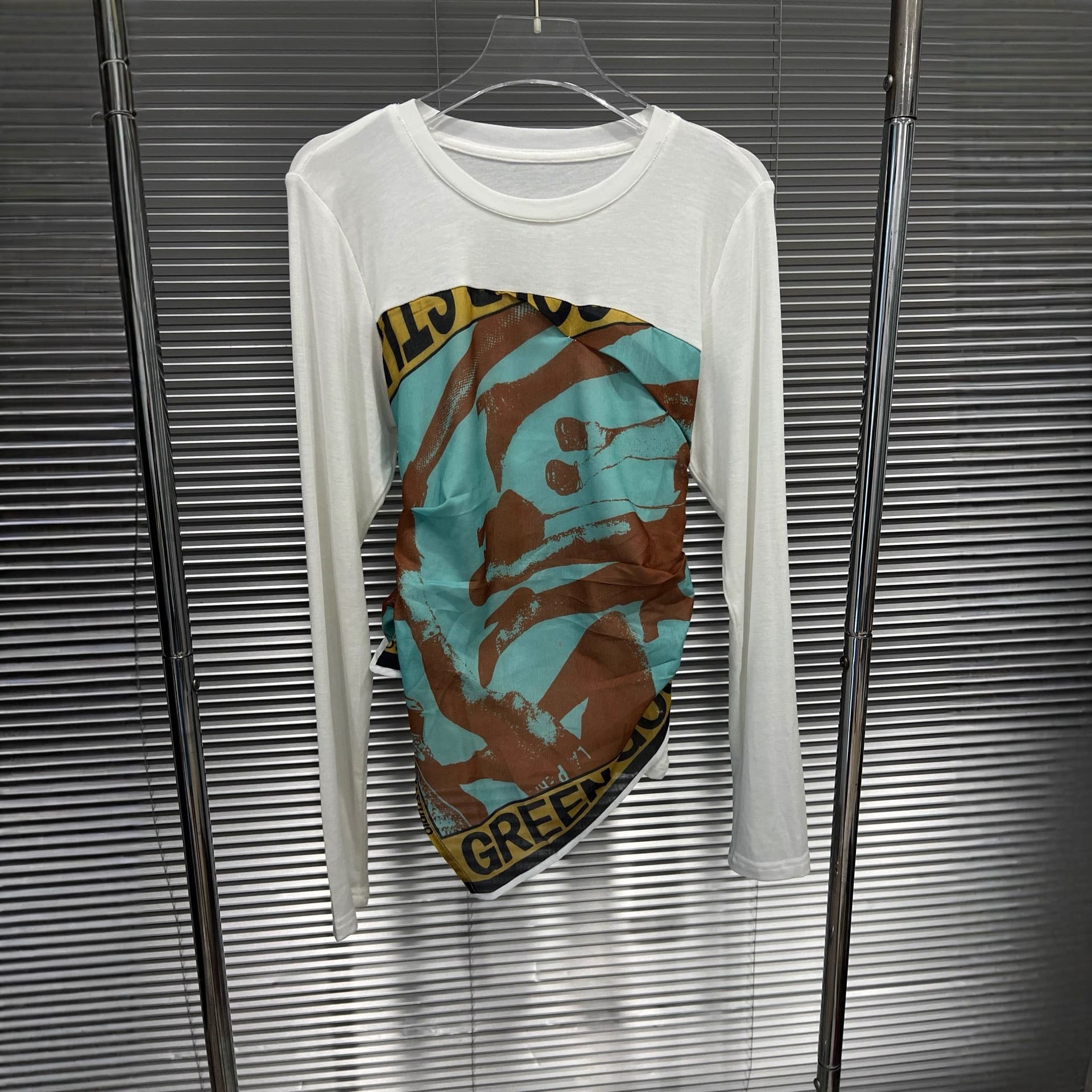 2025 Early Autumn New Sweet Cool Girl Graphic Patchwork Design Long Sleeve T-Shirt for Women