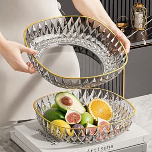 Premium Fruit Tray Home Living Room Fruit Bowl Luxury High Appearance Snack Plate Office Candy Display