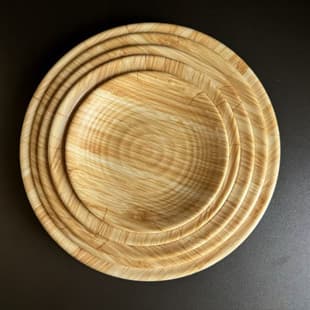 Southeast Asian Melamine Dinner Plate, Wood Grain Round Plate, Coffee Cup Tray, Fruit Plate, Dinner Plate