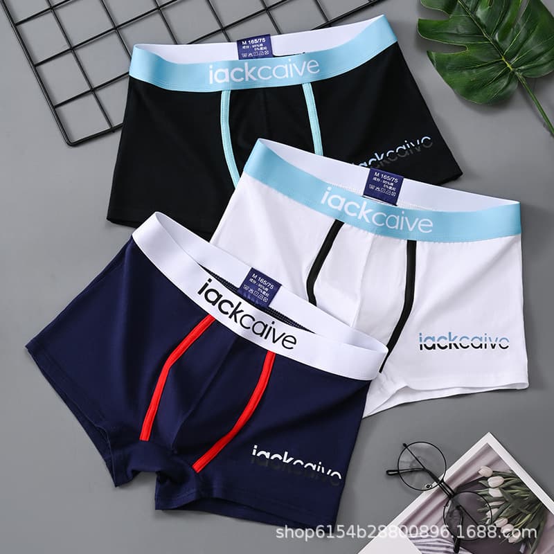 Pure cotton young men's underwear, soft and comfortable. Each pair is individually packaged and can be photographed and shipped by the source manufacturer.