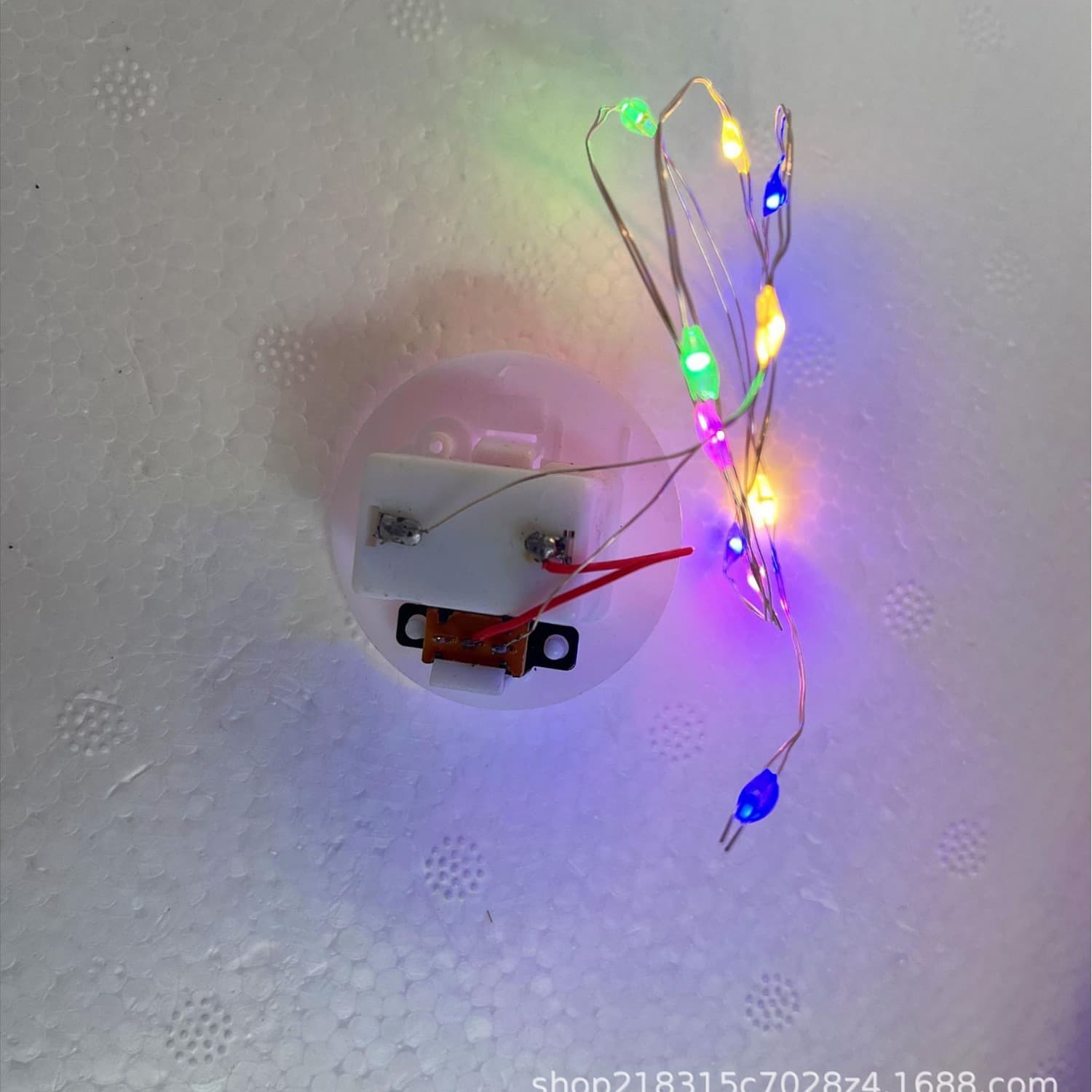 LED small white box string lights with round base 2032 model, electronic star lights, button electronic lights
