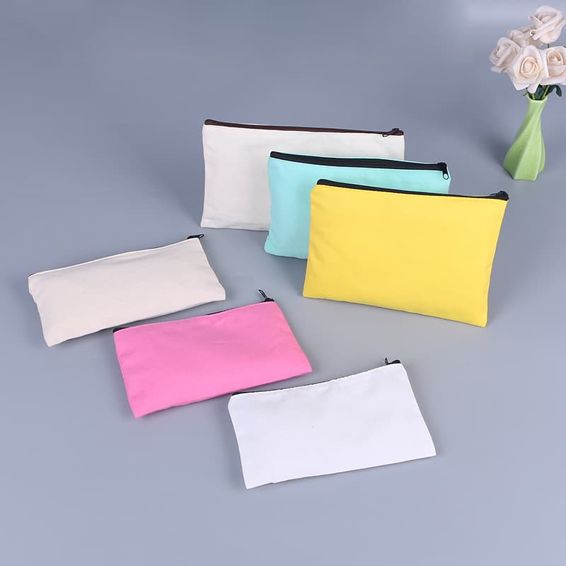 Amazon Zipper Canvas Pencil Case Makeup Bag Storage Bag Canvas Bag Cotton Bag In Stock