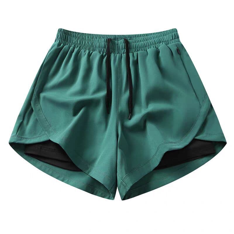 Women's 2-in-1 Workout Running Shorts with Zipper Pockets