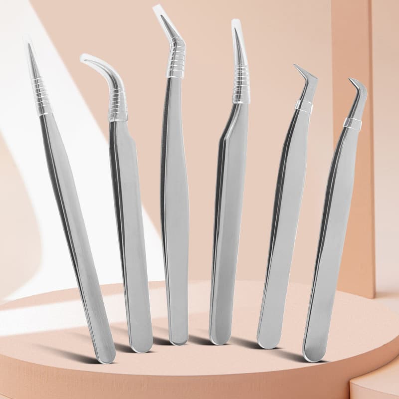 Eyelash Tweezers for Lash Extensions, Lash Tweezers, Flaring False Eyelash Clamp, Eyebrow Clamp, Beauty Tool