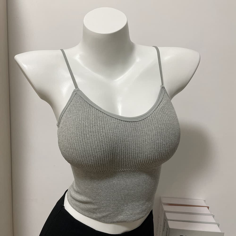 Hot Sale! Eye-catching! Korean Detachable Padded Camisole, Versatile Short Sexy Fitted Base Top