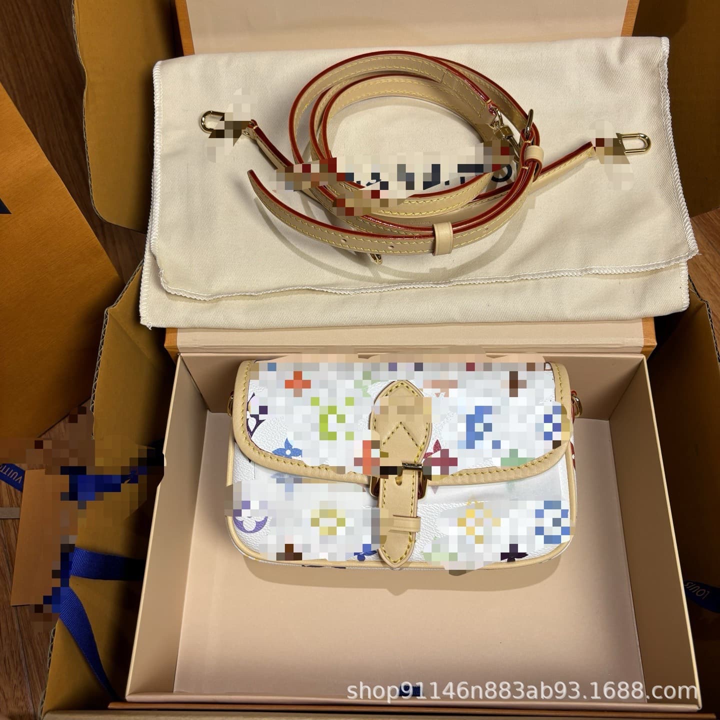 Donkey bag white tricolor mini baguette crossbody bag shoulder bag l handbag v women's bag