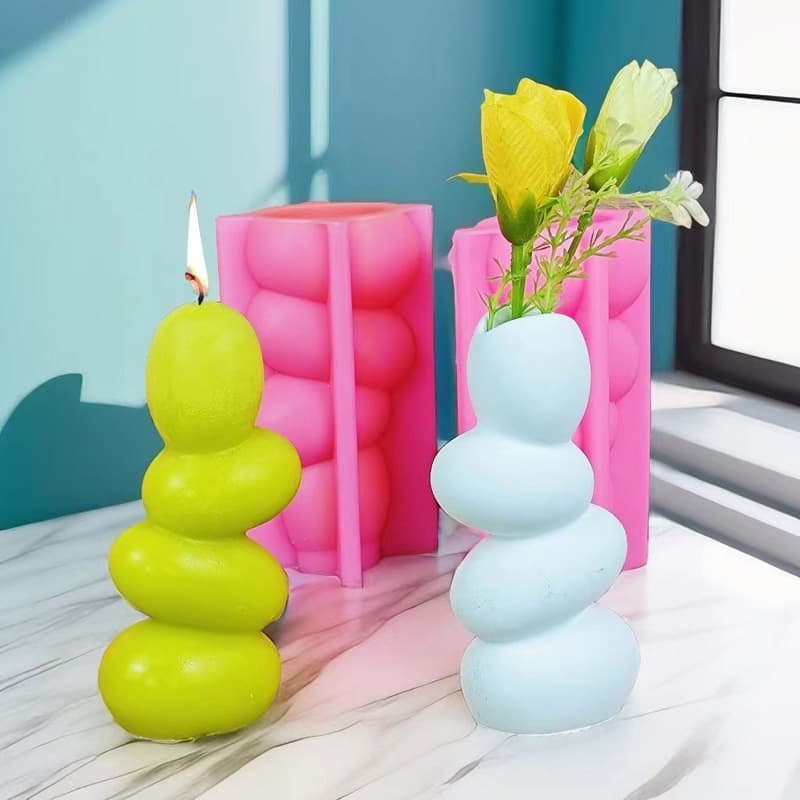 Ins-style Irregular Pebble Vase Plaster Resin Silicone Mold DIY Stacking Egg Aromatherapy Candle Mold