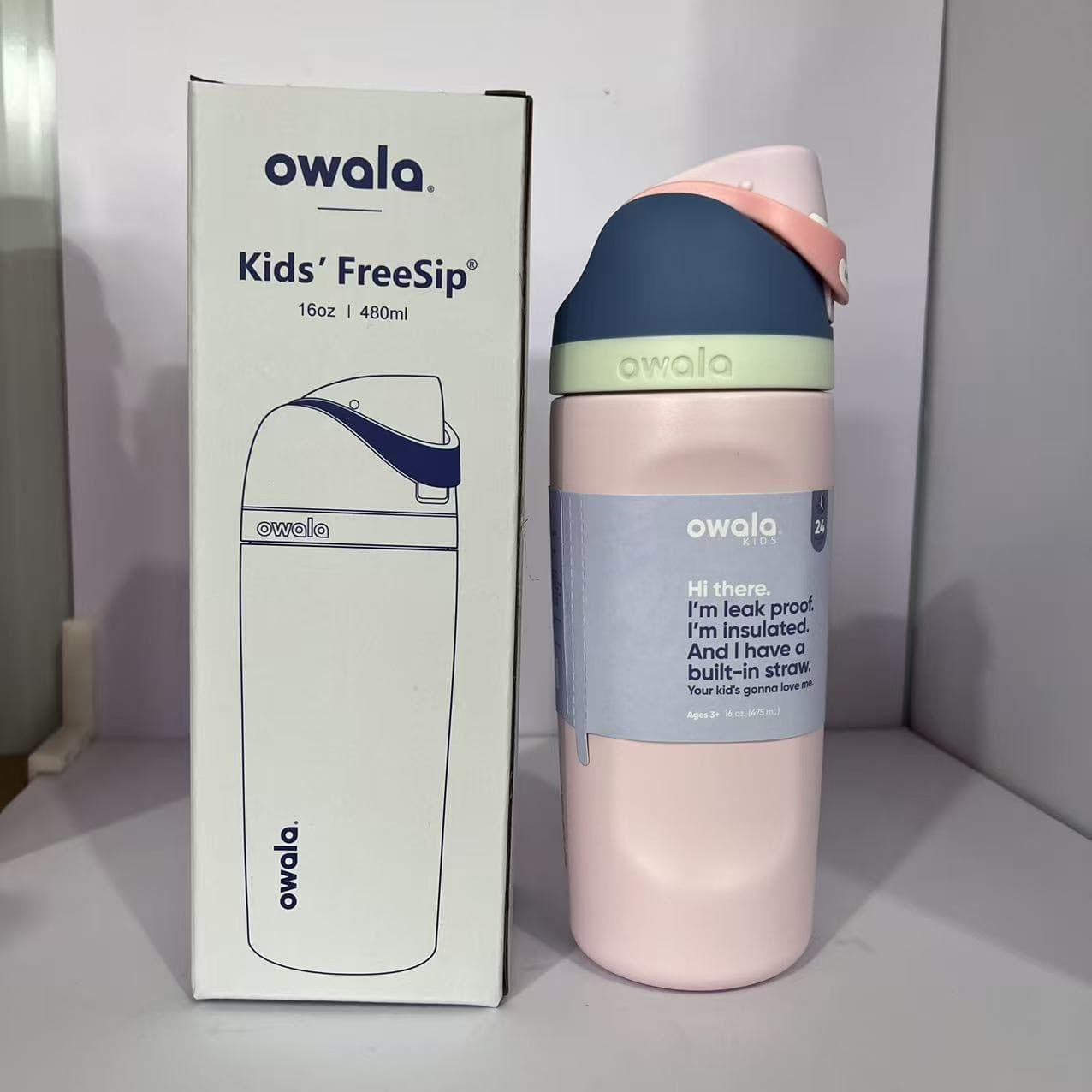 16oz Owala Insulated Tumbler with Dual Drinking Modes, Straw and Direct Sip, Cold and Heat Retention, Small Capacity, Portable with Handle