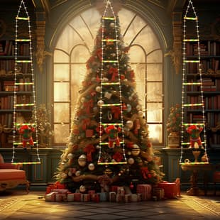 WOW Cross-border New Climbing Santa Ladder Light LED String Lights Christmas Holiday Decorative Lights
