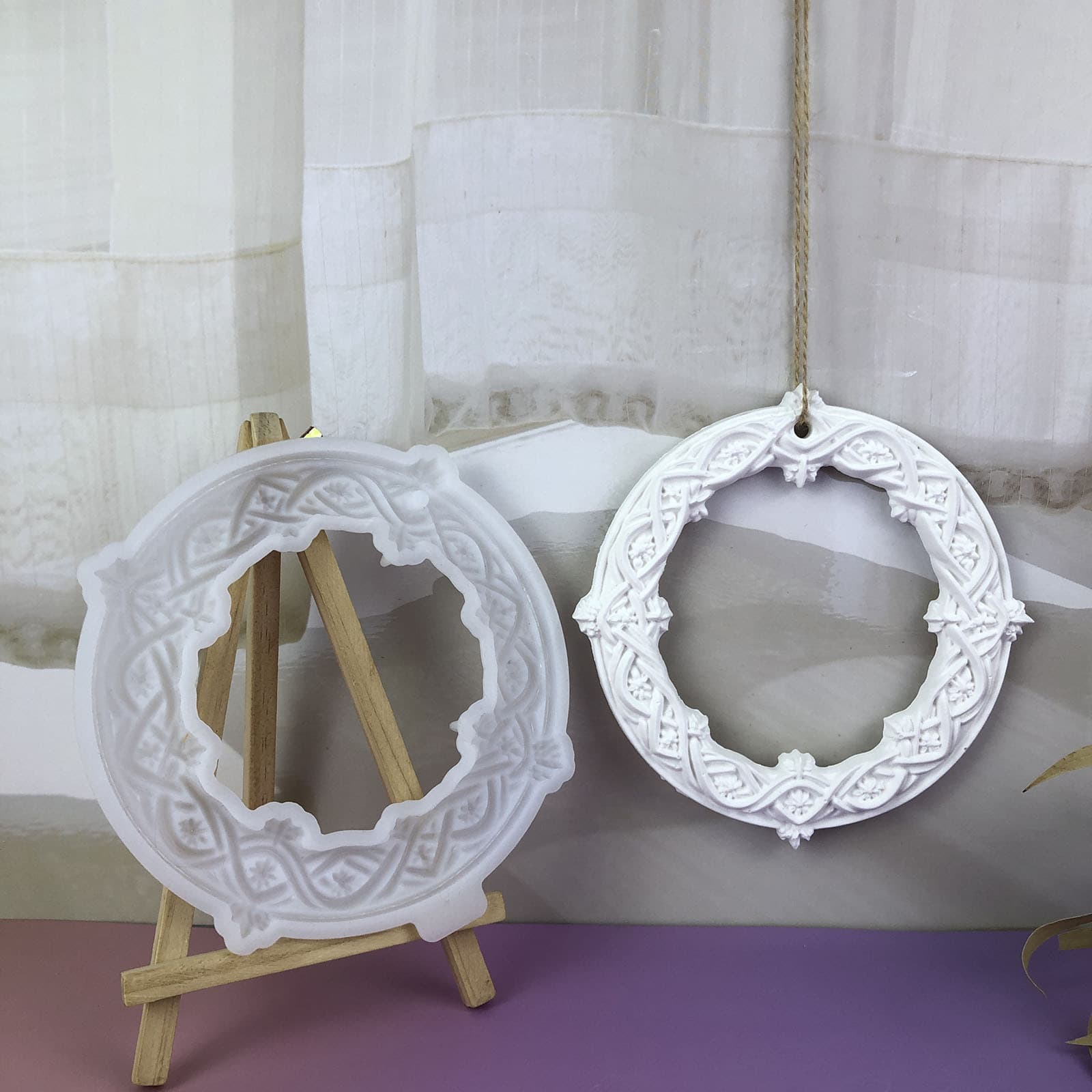 X0750 Celtic Ring Hanging Ornament Decorative Cement Plaster Mold DIY Silicone Mold