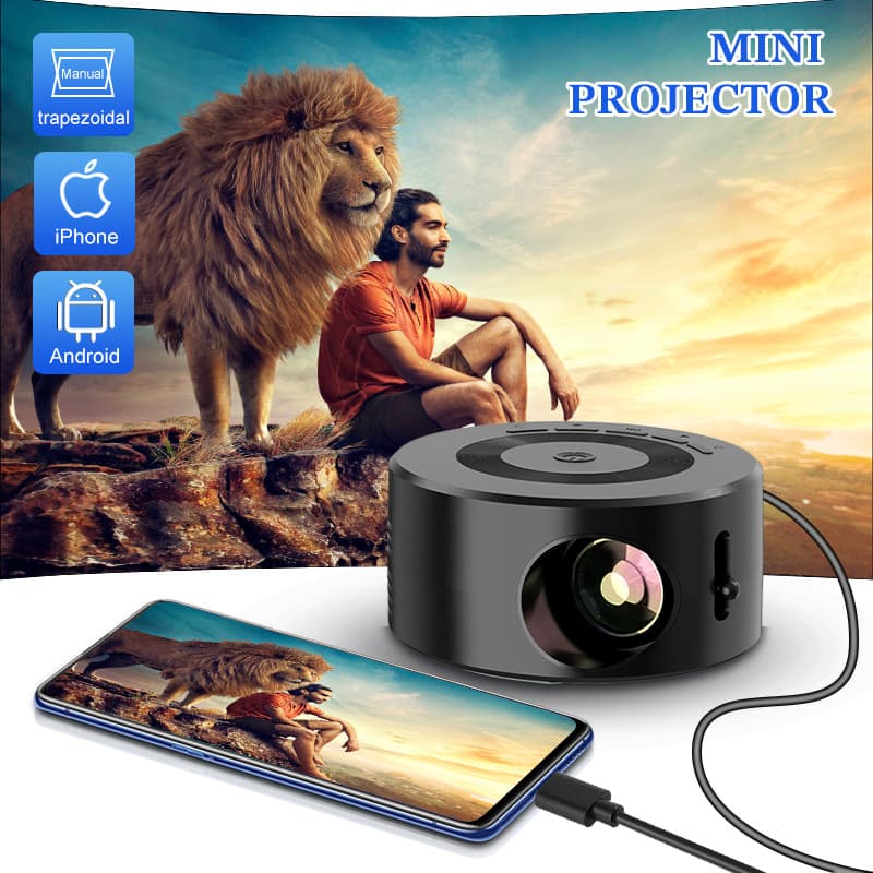 Cross-border Mini Projector for Home Use, Phone Screen Mirroring Portable Mini Small Kids' Animation Projector