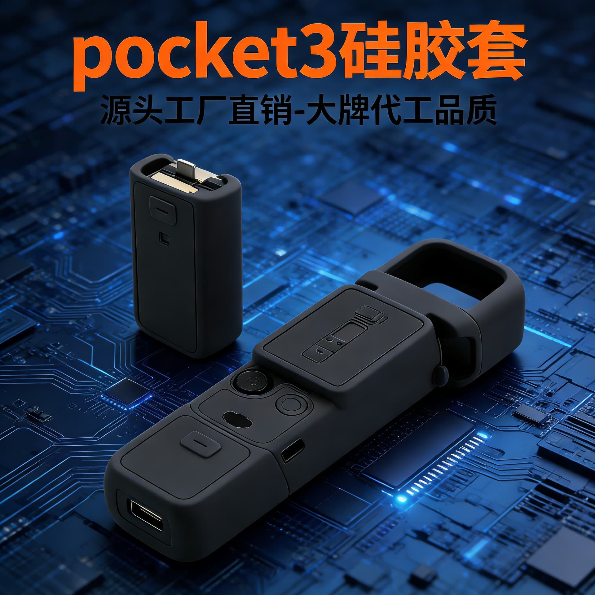 Silicone Protective Case for Pocket 3/4, Compatible with DJI Osmo Pocket Camera Silicone Case Screen Cover