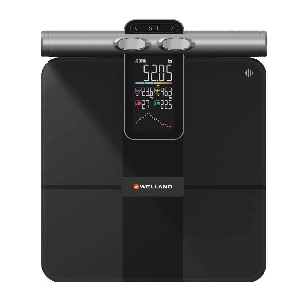 8-Electrode Body Fat Scale VA Color Screen Body Fat Measurement Bluetooth Smart Health Scale Cross-Border OEM Customization