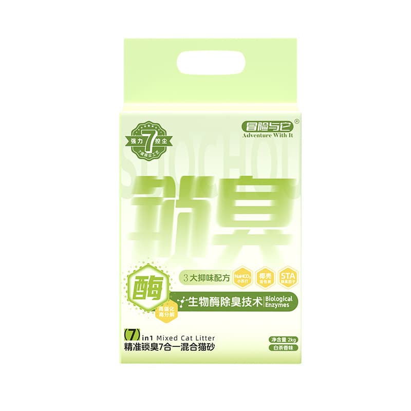 Free Shipping Adventure & It Mixed Cat Litter 2kg/4lb Cat Supplies Tofu Cat Litter Low Dust Deodorizing Cat Litter Wholesale