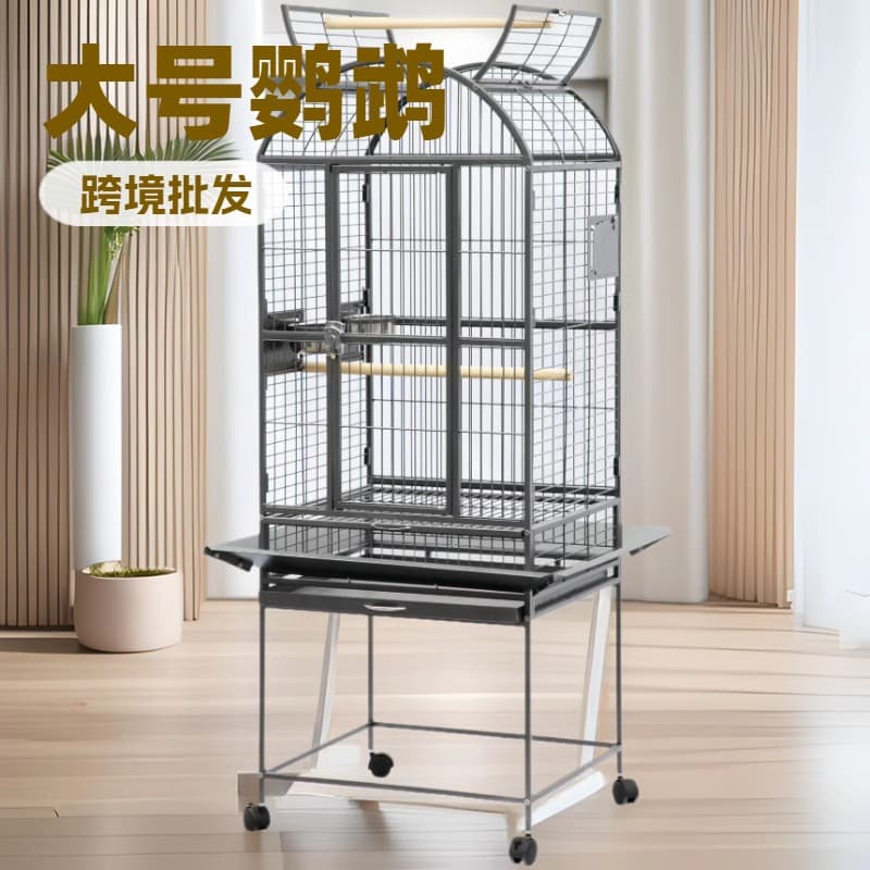 Bird Cage Manufacturer Cross-Border Medium and Large Luxury Parrot Villa Wholesale Interactive Breeding Group Bird Cage Parrot Cage
