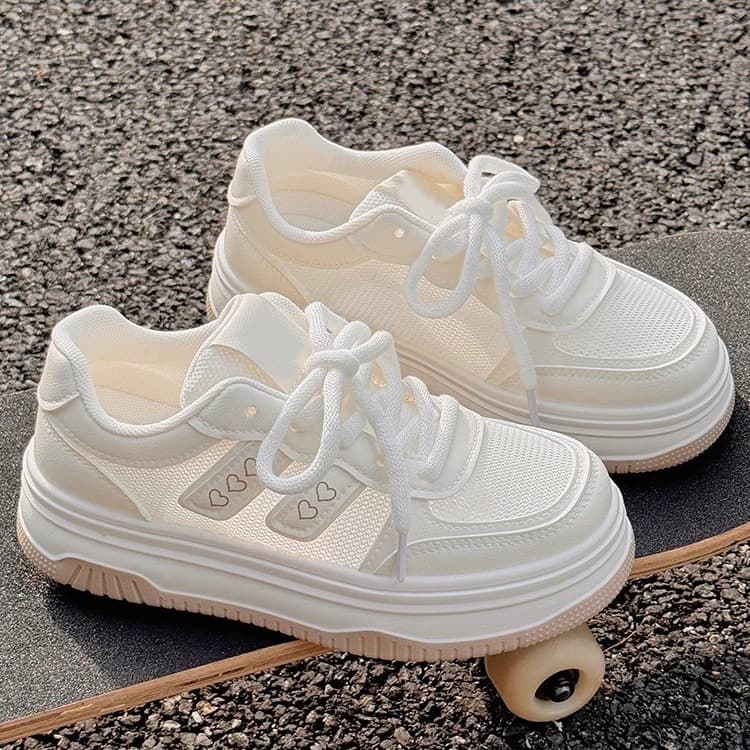 Women's White Sneakers for Fall 2026 New Trendy Mesh Breathable Casual Shoes for Dresses