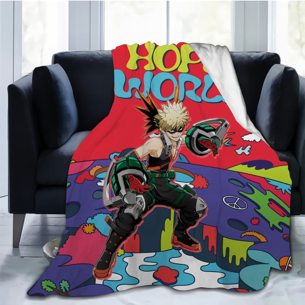 3D anime My Hero Academy flannel blanket digital printing thin office nap blanket dropshipping