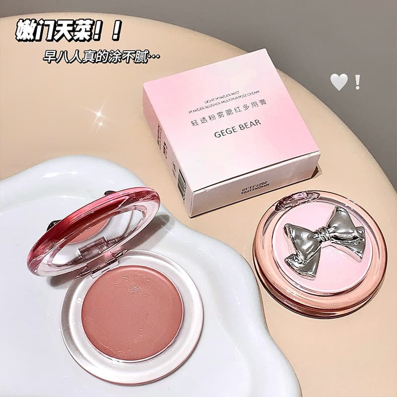 GegeBear Sheer Matte Blush Multi-Use Stick Cream, Natural Brightening Lipstick Contour Eyeshadow All-in-One Palette Cheek Tint