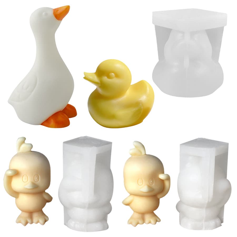 Duck 3D Silicone Mold DIY Cartoon Duck Goose Aromatherapy Candle Plaster Resin Ornament Candle Mold