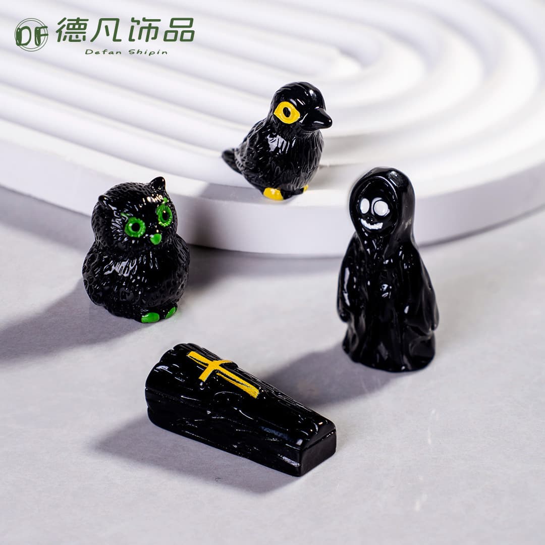 Cross-Border Halloween Resin Ornaments Devil Tombstone Decoration DIY Resin Accessories Festival Supplies Landscaping Accessories
