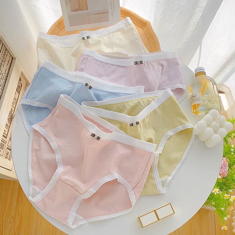 New Summer Panties for Women - Cotton Antibacterial Full Cotton Crotch Breathable Mid-Rise Teen Girls' Seamless Ladies' Briefs